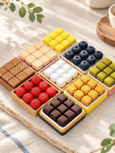 CouldNook Novelty Clicker Toy - Food-Shaped Buttons and Grid Designs