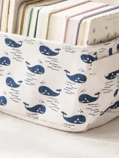 CouldNook Foldable Fabric Storage Basket - Printed Open-Top Designs
