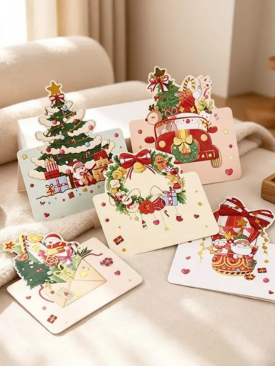 CouldNook Christmas Greeting Card - Shaped Holiday Scenes and Foil Accents