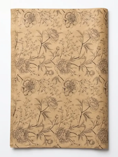 150pc, 28x20 Brown Floral Vintage 17g Wrapping Tissue Paper
