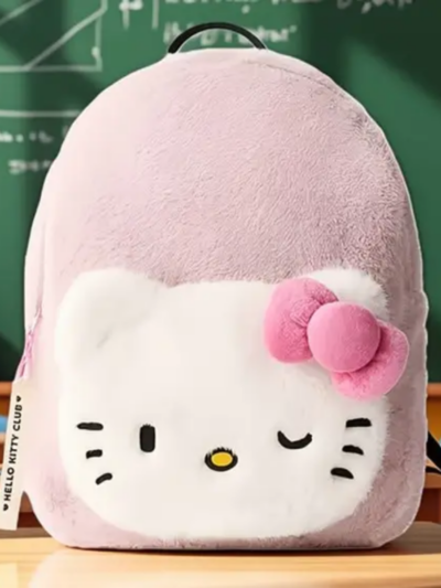 Kitty Cat Plush Backpack Cute Animal Design Storage Bag
