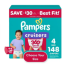 Pampers Cruisers , Sizes 4-7